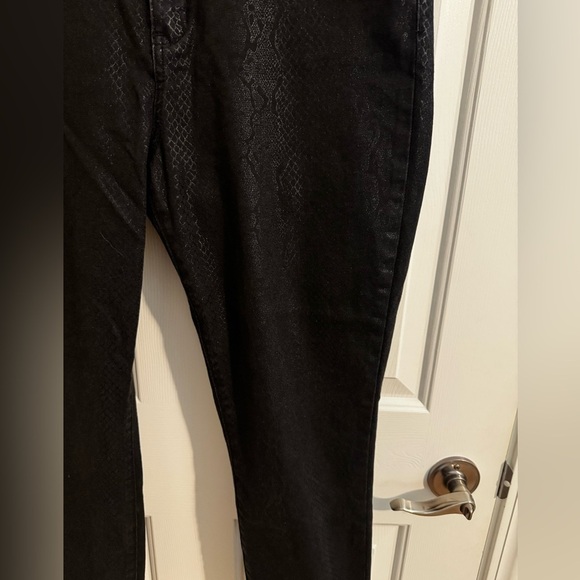 Kut From The Kloth Mia High Rise Ankle Toothpick Skinny Black Snakeskin Size 12 - Picture 7 of 11